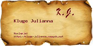 Kluge Julianna névjegykártya